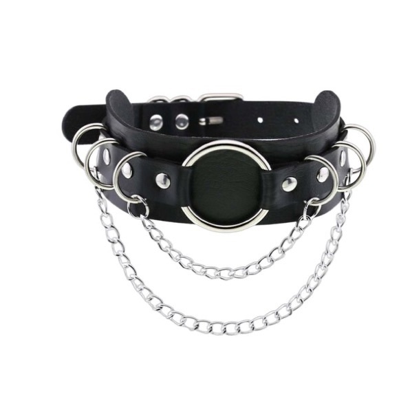 Necklace PU Leather Black Goth Punk Rock Choker Necklaces For Women - Picture 1 of 3
